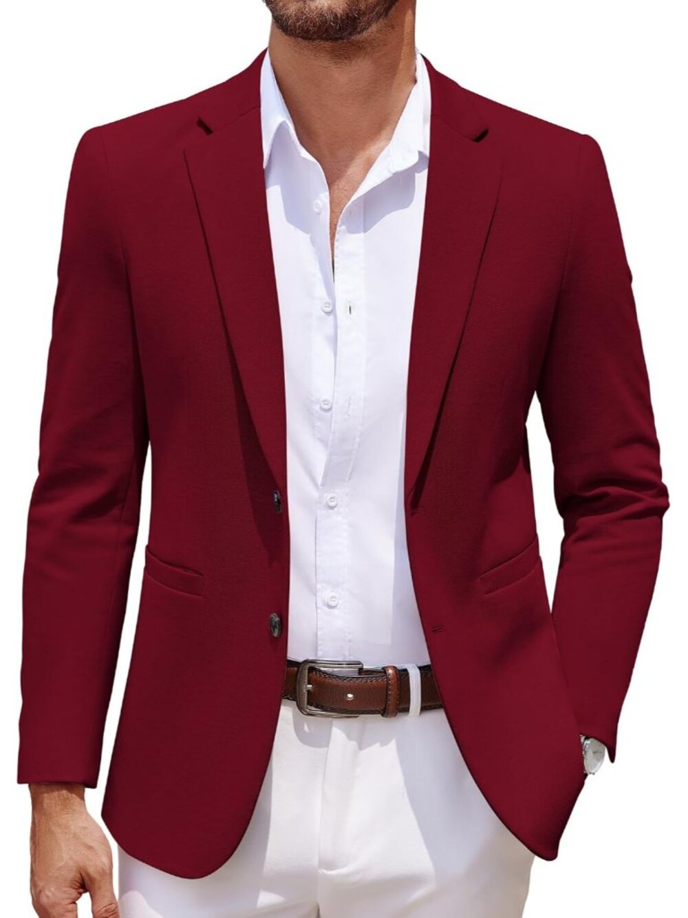 Men's Casual Blazer Knit Lightweight Sport Coats Suit Jacket